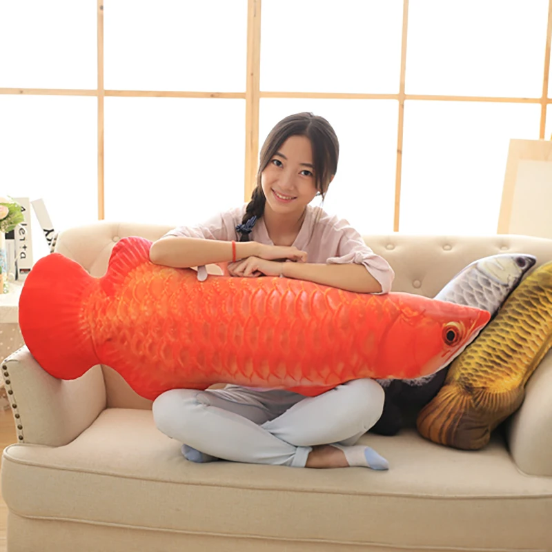1 шт. Имитация Золотая Подушка arowana азиатская плюшевая игрушка может отрывать и