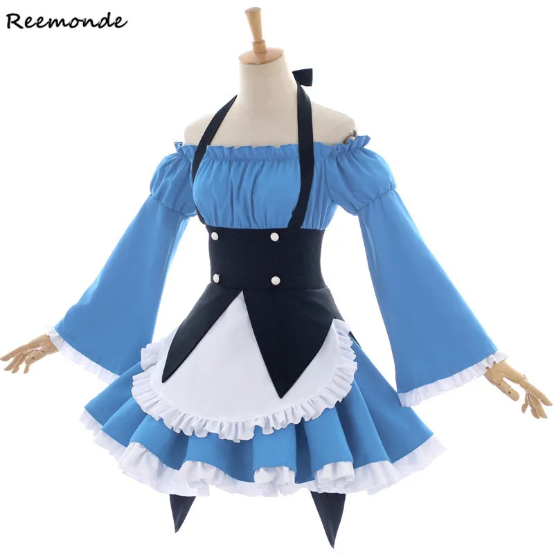 Женский костюм горничной Re Zero Kara Hajimeru Isekai Seikatsu Ram u RAM Remu REM из искусственных волос| |