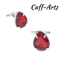 cuffarts jewelry shirt cufflink for mens brand top red crystal cuff link luxury wedding groom button high quality c20136