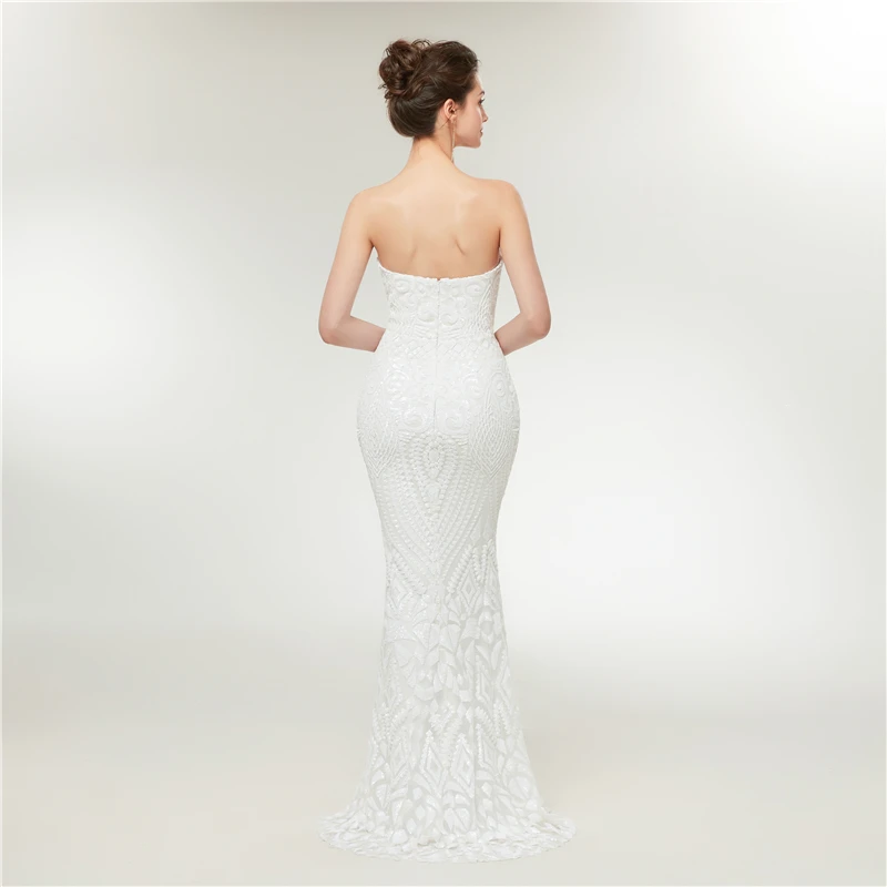 Женское вечернее платье Forevergracedress белое с блестками милая изящная Русалка