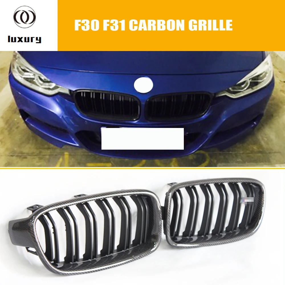 M3 Стиль углеродное волокно + ABS передняя решетка для почек BMW F30 F31 320i 328i 335i 328d седан