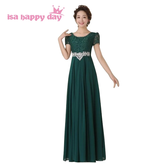 2020 new emerald green vestido de vestidos longos festas long dresses for modest chiffon prom dress with sleeves H2778 | Свадьбы и