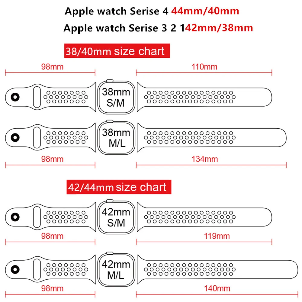 Ремешок для спортивных часов Apple watch 4 band 44 мм 40 iWatch 42 38 силиконовый браслет ремешок