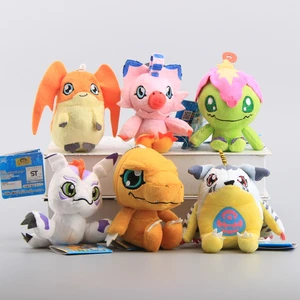 6 стилей Digimon Agumon Gabumon Patamon Gomamon милый мини плюшевый кулон милый брелок 12 см