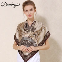 dankeyisi 100 mulberry silk scarf women brand bandana square scarf silk handkerchief female lady luxury big scarf women 2017