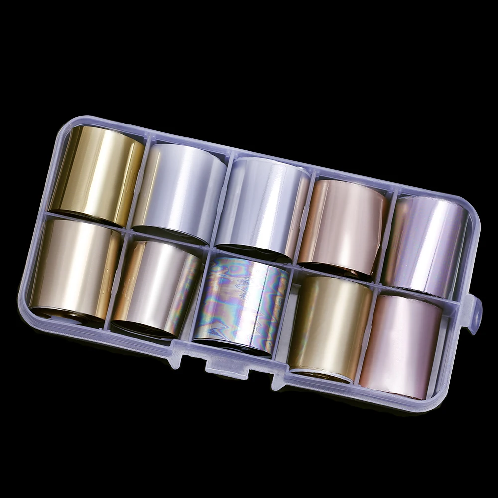 

Голографический цветок 2,5*100 см/металлическая фольга для ногтей (10 цветов) Розовый Золотой Серебряный ноготь переводная наклейка для маникю...