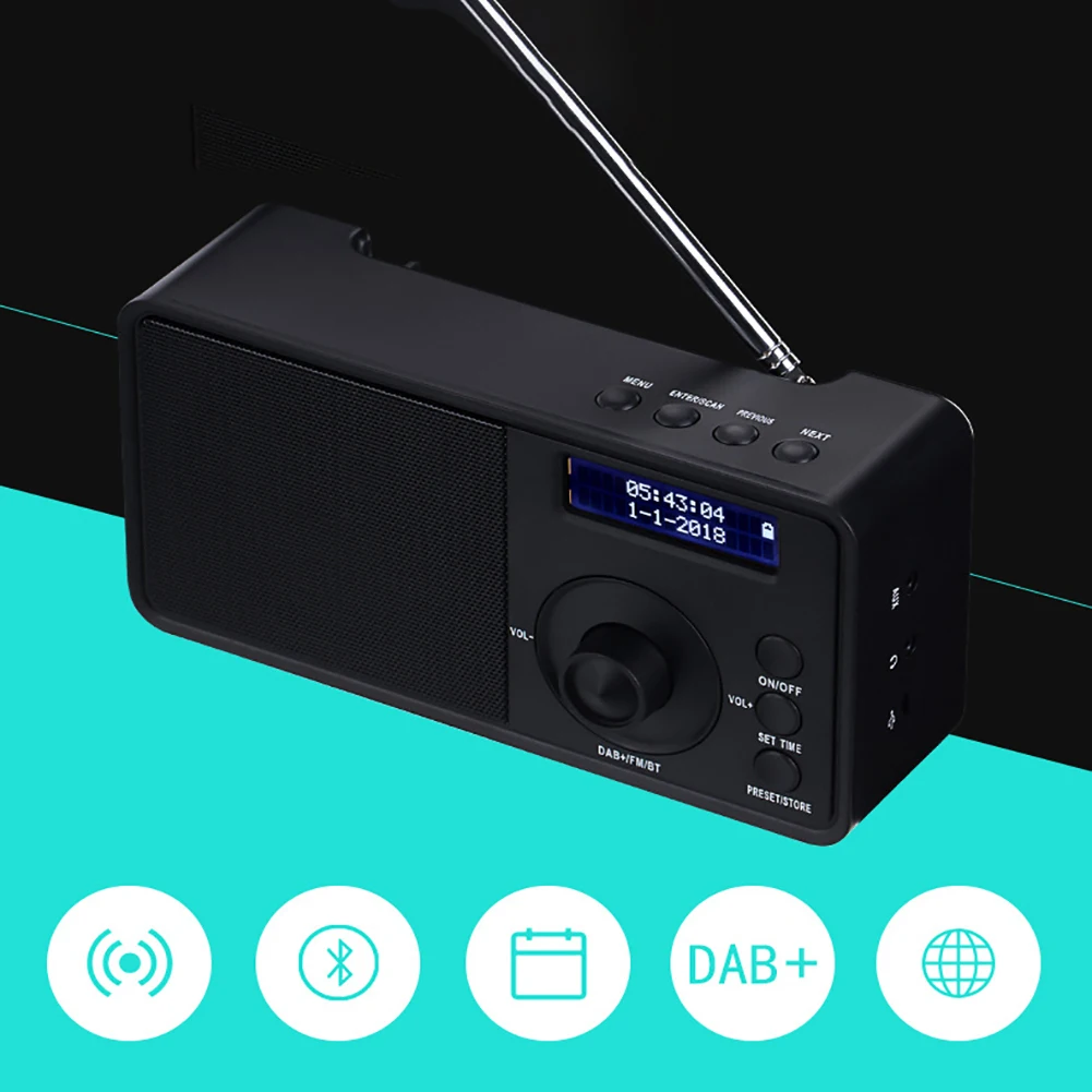 Открытый Bluetooth динамик Высокая чувствительность будильник DAB стерео цифровой радио автомобильные аксессуары перезаряжаемые FM домашняя музыка