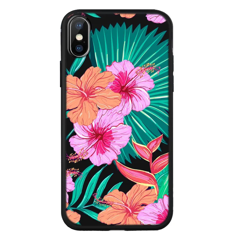 sakura Flower Japan Cherry blossoms Funny Black silicone Phone Case Colorful Cover for iPhone 8 7 6 6S Plus X XS XR MAX Z648 |