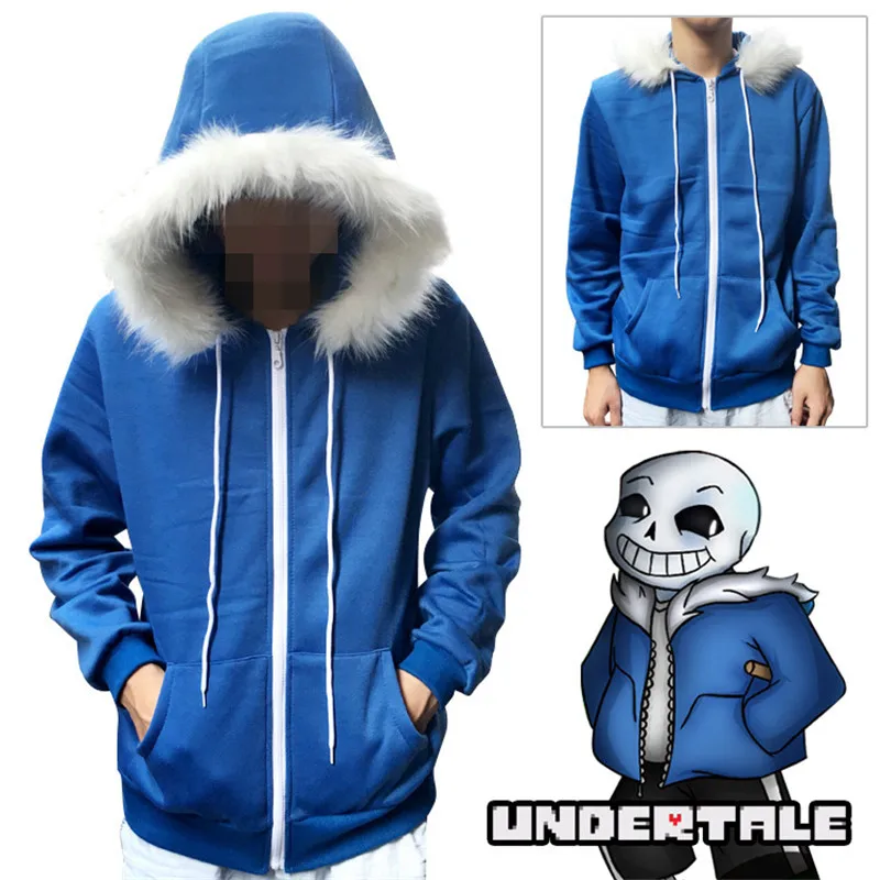 Аниме AliveGOT Undertale Косплей синяя флисовая куртка с капюшоном свитер костюм теплая