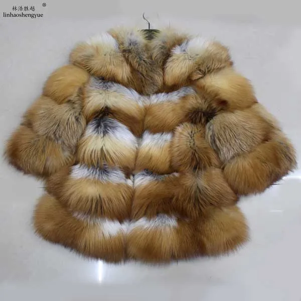 Linhaoshengyue модное женское пальто из меха Красной лисы, зимнее модное пальто - Цвет: red fox