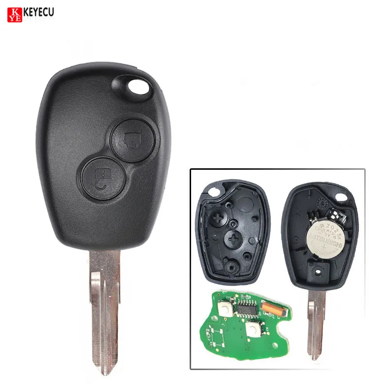 Keyecu Автомобильный Дистанционный ключ подходит для Renault Megane Modus Clio Kangoo Logan Sandero Duster