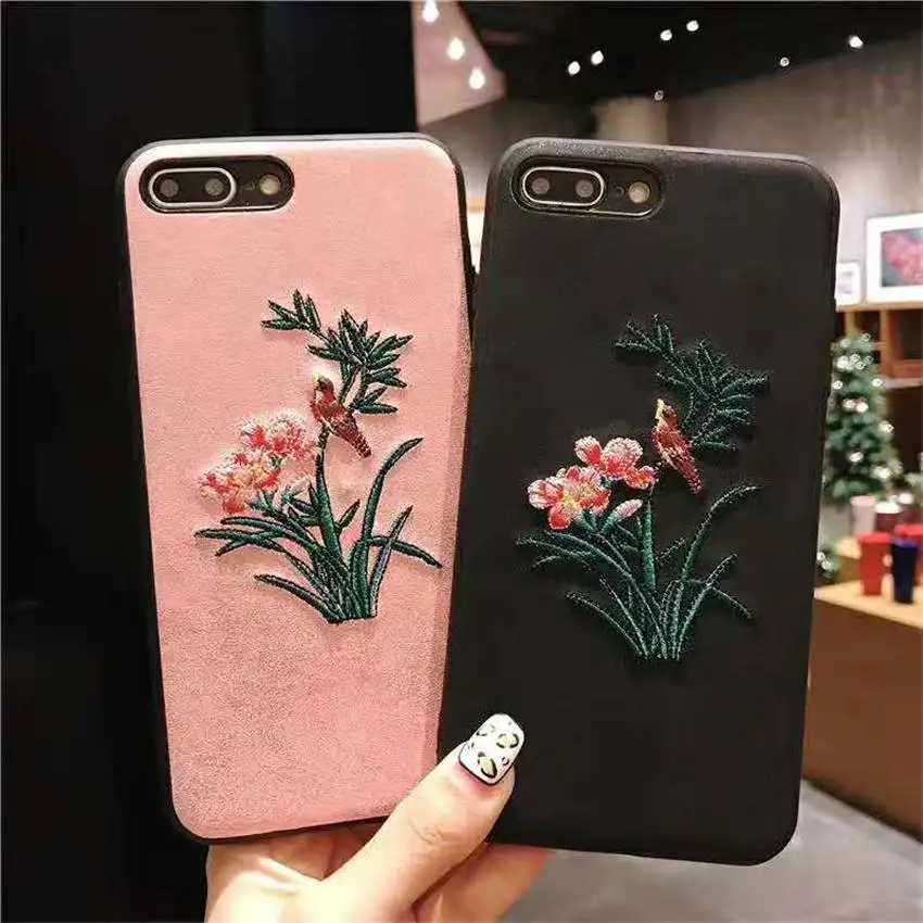 Роскошные чехлы на заднюю панель телефона для iPhone XR XS MAX 7 8 6s Plus розовые с вышивкой