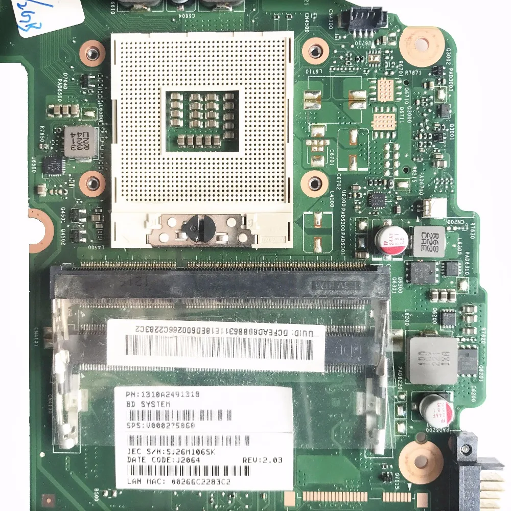 Материнская плата для ноутбука Toshiba L850 L855 материнская V000275060 6050A2491301 HD7670M/2 ГБ PGA989 HM76