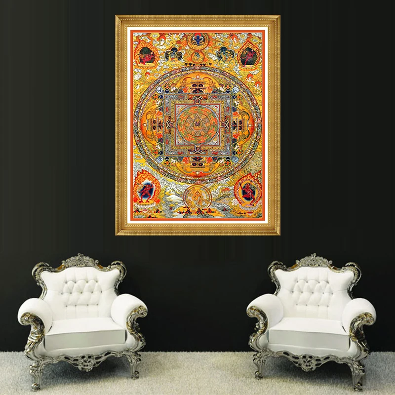 Тибетская Мандала Thangka художественные картины мандалы тибетский холст печать