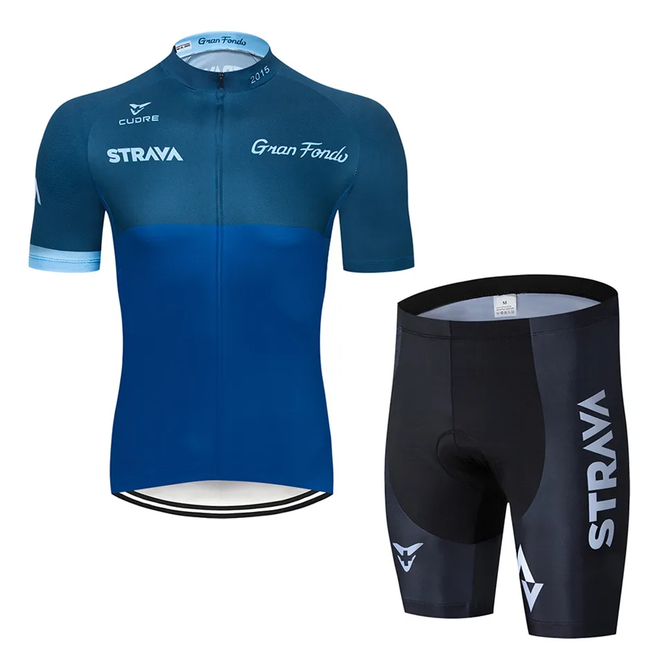 No.3 STRAVA Pro Team, летний комплект из Джерси для велоспорта, одежда для велоспорта, дышащая мужская рубашка с коротким рукавом, велосипедные шорты, 9D гелевая подкладка - Цвет: No.3