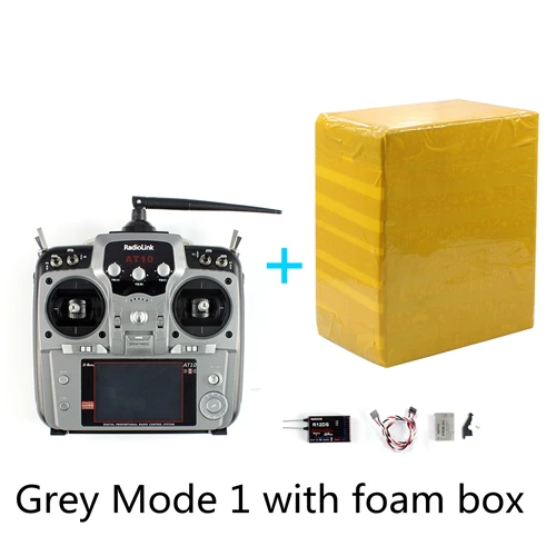 mode1 grey no box radiolink AT10 II 2,4 Ghz 12CH RC передатчик TX с R12DS приемником RX PRM-01 вертолет на дистанционном управлении DIY самолет пульт дистанционного управления - Цвет: mode1 grey no box