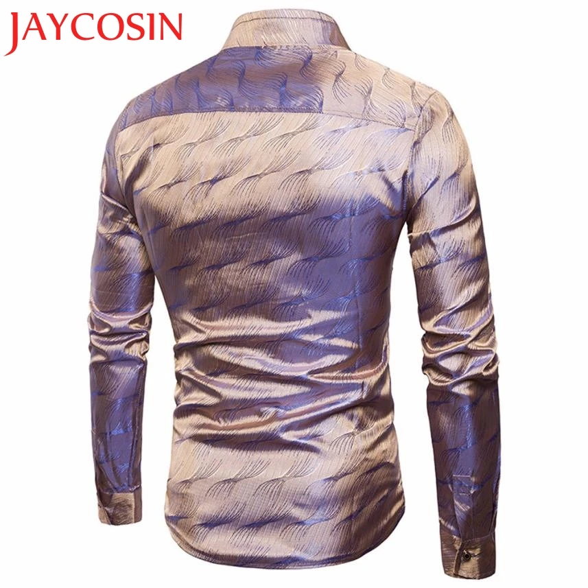 Jaycosin Высококачественная Мужская рубашка приталенная в полоску с длинным рукавом
