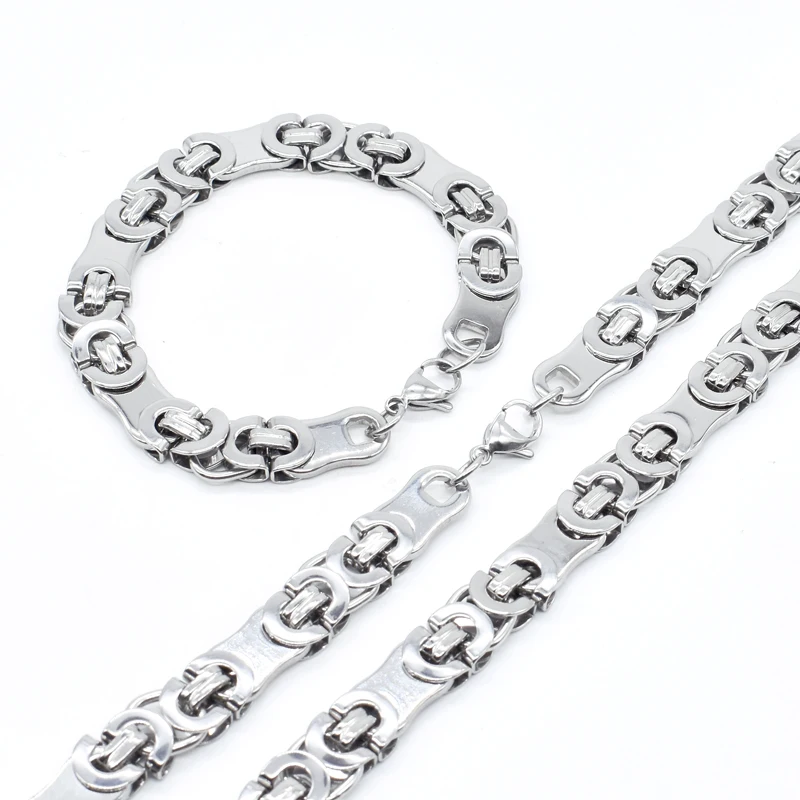 Набор ювелирных изделий AMUMIU из полированной византийской цепи мужской браслет