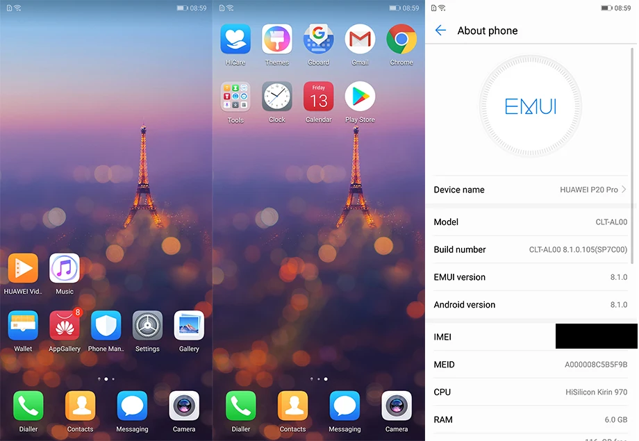 Смартфон huawei P20 Pro, 6,1 дюймов, 6 ГБ, 128 ГБ, Kirin 970, четыре ядра, Android 8,1, Face ID, 4000 мАч, huawei SuperCharge