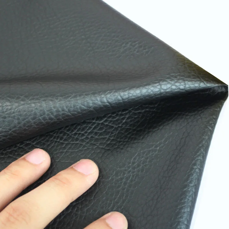 

Faux Leather Fabric Black Litchi Grain PU Material For Handmade Purse Textile Decoration Craft For Sofa Car Seat Chair