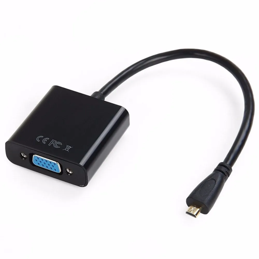 Адаптер Micro HDMI в VGA HD кабели штекер Женский видео адаптер кабель для Мобильный