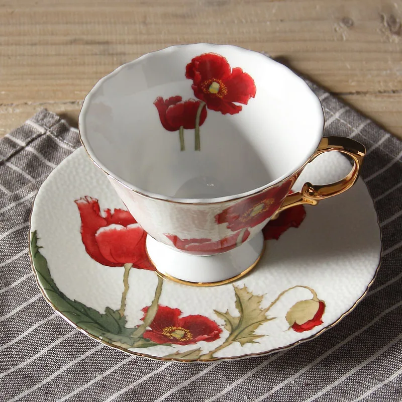 220 мл превосходный Роскошный цветок позолоченный Китайский костяной фарфор