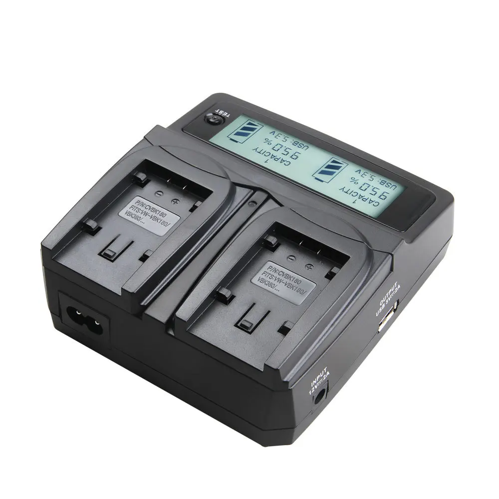 Зарядное устройство для двух аккумуляторов Udoli VW-VBK180 VW VBK180 VBK360 для Panasonic HDC HS60 TM60 SD60 H85 T55 T50 TM90 TMX1 TM40 SD AAA.