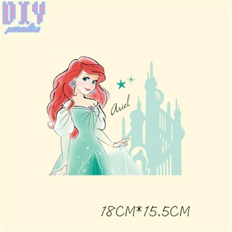 Мультфильм принцесса печатные теплопередачи патчи для одежды DIY Футболка железа на патч наклейки для аппликаций