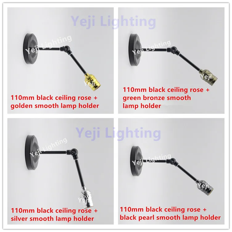 Золотистый Гладкий ретро светильник Эдисона E27 для настенной лампы освещение