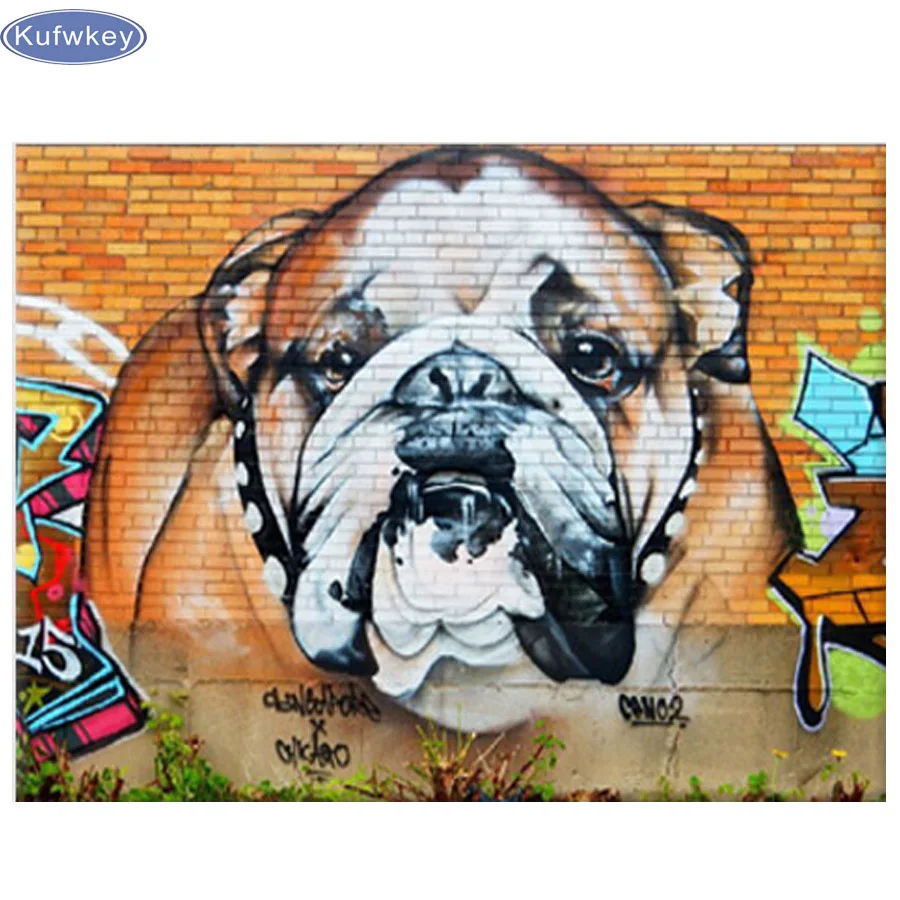 

5D алмазная живопись «сделай сам», полноразмерная Алмазная вышивка «животные, красочная собака», вышивка крестиком, картина Стразы, домашни...