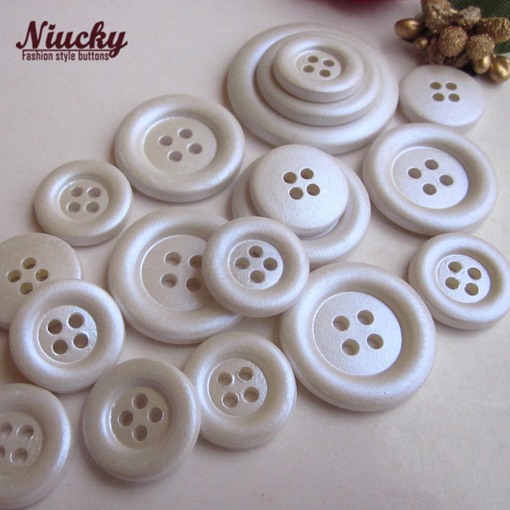 Niucky 15mm /22mm/ 31mm 4 boles Magic Blue Pearl Button for Decoration Craft Wedding Bag Shoes Hairpin Brooch Making P0201-017Pb images - 6