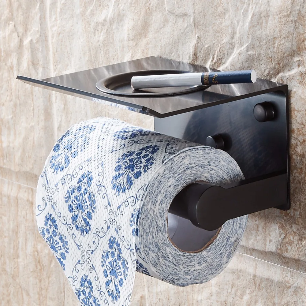 toilet paper holders space aluminum multi function bathroom shelves with ashtray towel shelf phone holder bath accessories free global shipping