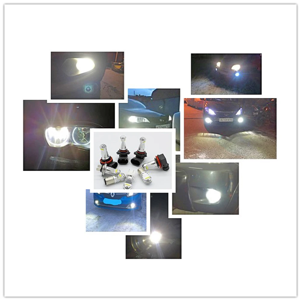 2 х Автомобильный светодиодный лампы h11 h7 h4 h16 hb4 hb3 H3 30w cree светодиодный чип ультра яркий светодиодный Противотуманные фары Дневные Фары противотуманные лампы светильник белый автомобильный светильник источник