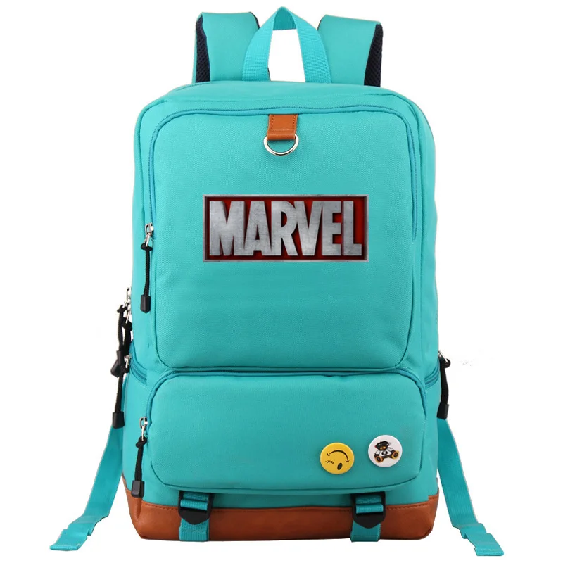 17 Многоцветная школьная сумка с надписью Marvel Мститель для мальчиков и девочек, женский рюкзак, школьные сумки для подростков, Холщовый мужской рюкзак для студентов - Цвет: 17