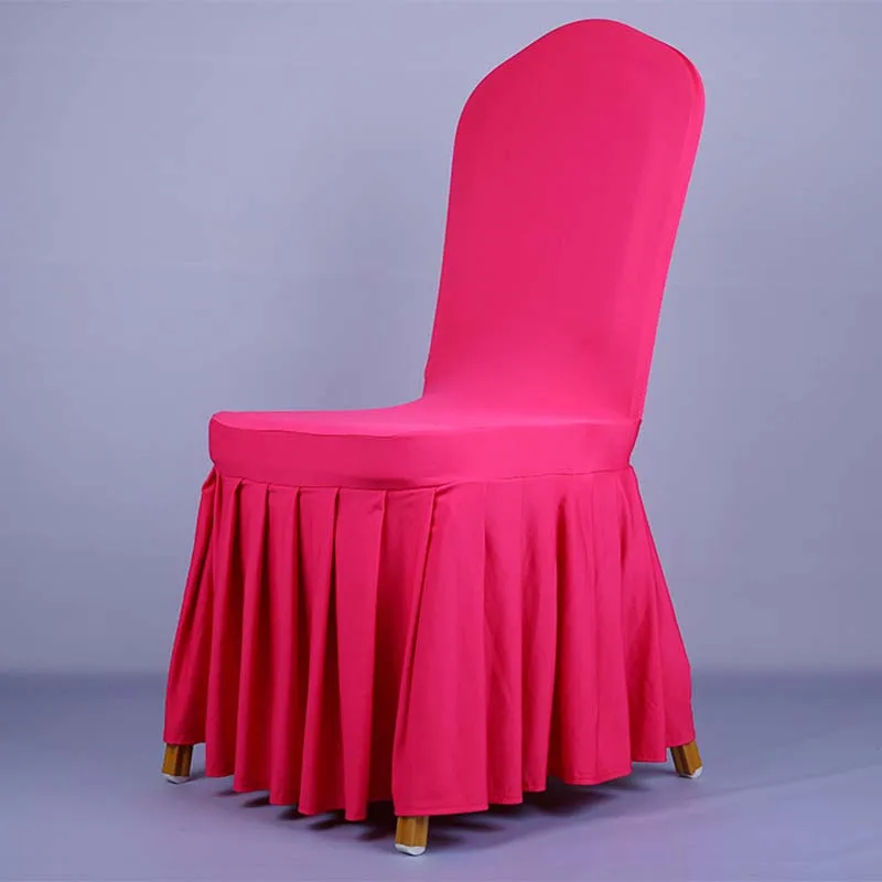 rose Чистые носилки чехлы на стулья для отелей Одноместный Seat Slipcover столовая свадебное сиденье Чехол Antimacassar стрейч юбка для банкета - Color: rose