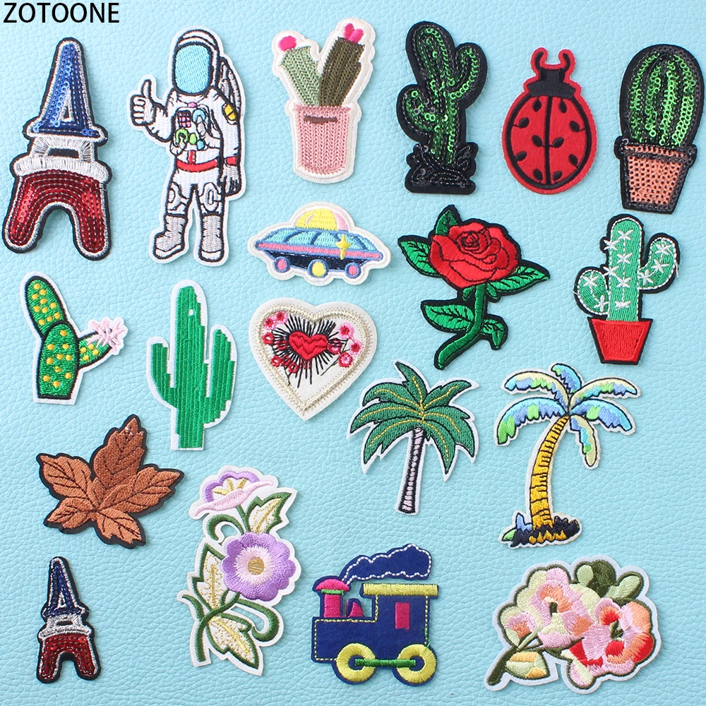 

ZOTOONE Fresh Plants Patches for Clothing Astronaut Embroidered Clothes Patch Badges Diy Iron on Stickers Appliques for Crafts E