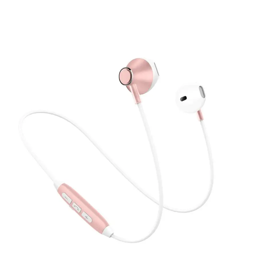 rose gold Спортивные наушники Picun H2, Bluetooth наушники с микрофоном, спортивные, для бега, беспроводные наушники, бас, стерео, Bluetooth гарнитура для iPhone Xi - Цвет: rose gold