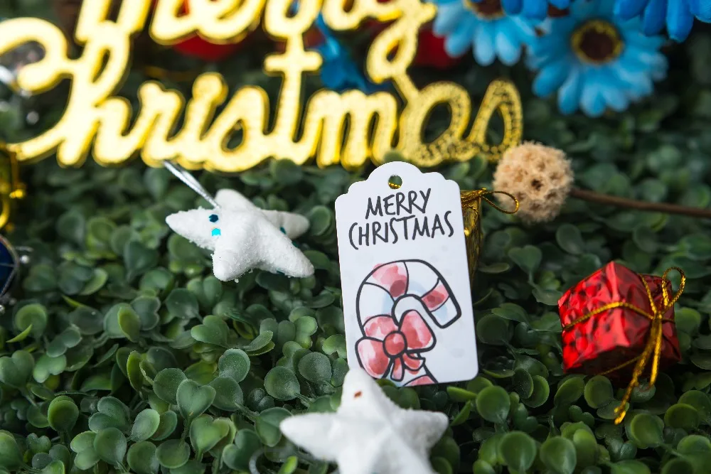 

200 шт 3,5x6,2 см бумажный ярлык индивидуальный тег конфетные ярлыки подарки на новый год ярлык конфеты ярлык на Рождество