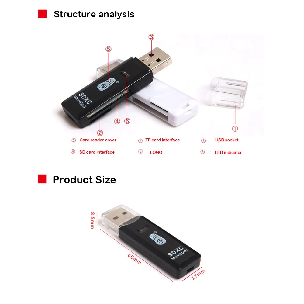 Устройство для чтения карт USB 2 0 высокоскоростной адаптер с слот памяти CF C296 Max