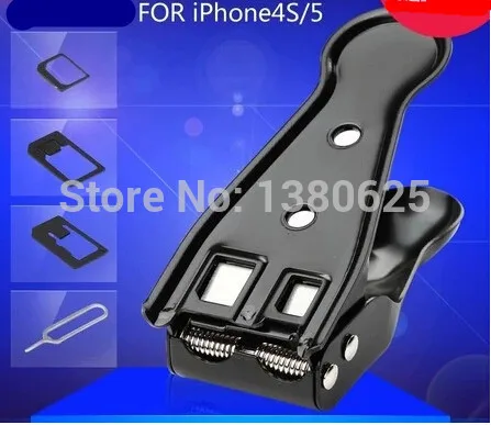 70024 Hot sales 5 in 1 Universal Double Cutting Sim Card Micro &amp Nano Dual Cutter for iPhone 4 4S 5s 5c | Мобильные телефоны и