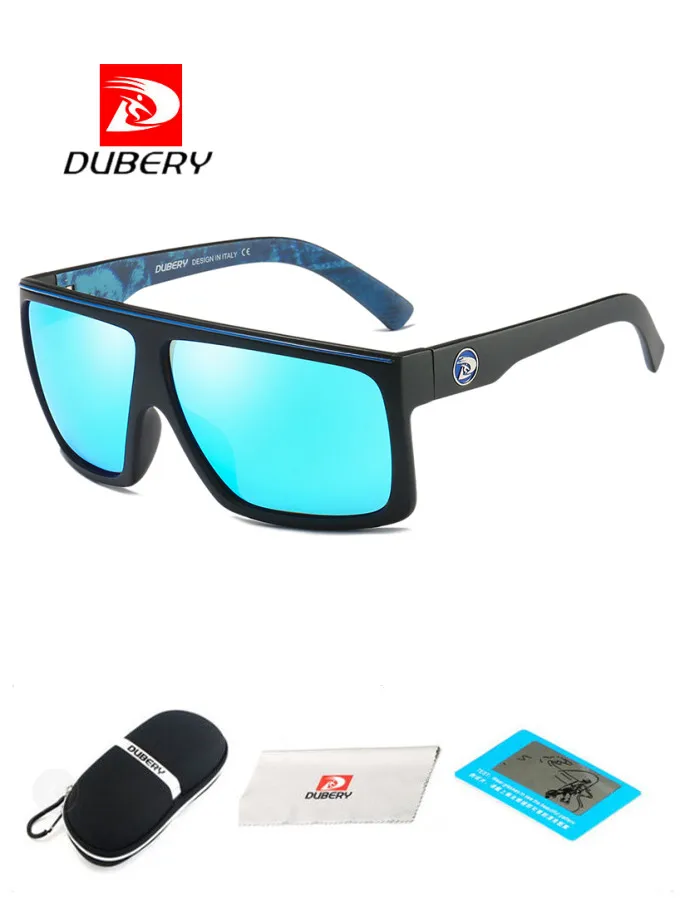 818B5 Бренд dubery, дизайнерские поляризованные HD солнцезащитные очки, мужские очки для вождения, мужские ретро солнцезащитные очки, летние зеркальные квадратные очки UV400 - Цвет линз: 818B5