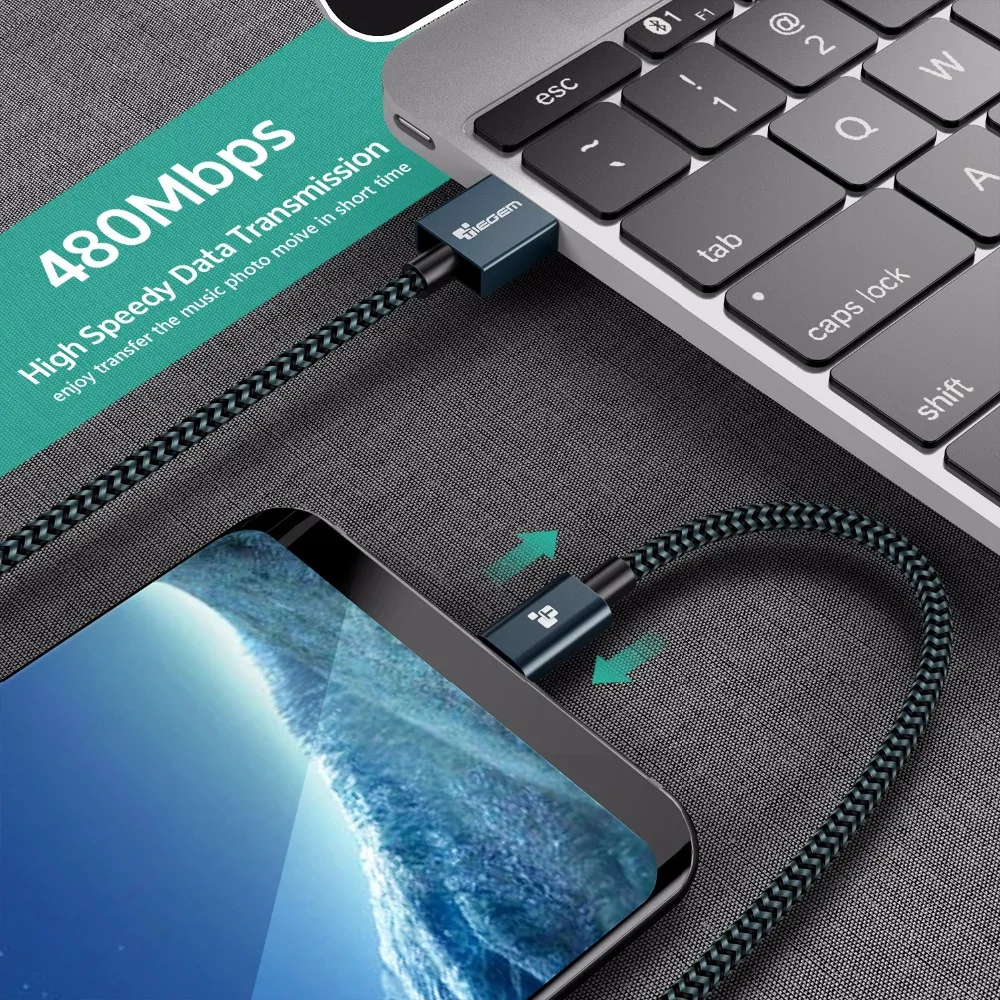 5V 2A Micro USB Cable TEGEM Fast Charger Data Nylon Braided Mobile Phone For Samsung HTC Huawei | Мобильные телефоны и