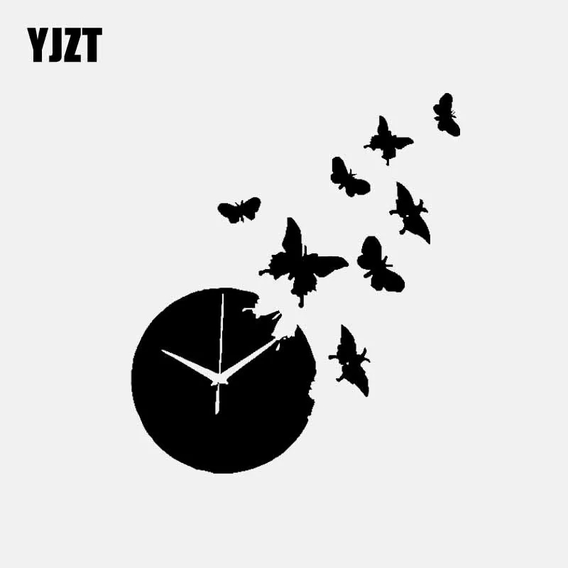 

YJZT, 14 см * 16,2 см, Виниловая наклейка на часы, Цвет черный/серебристый