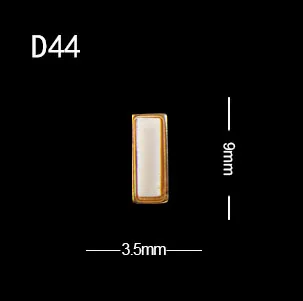 10pcs D44 10 шт/лот квадратный имитирующий янтарный камень с золотым ободом сплав 3d-украшения для ногтей шармы Мода - Цвет: 10pcs D44