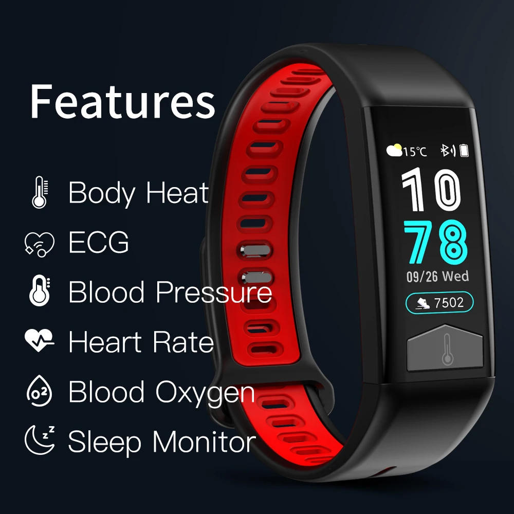 FocuSmart 2019 F02 смарт браслет ЭКГ HR корпус монитора Температура крови Давление