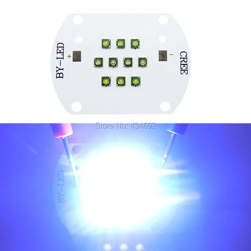 Настройте 30 Вт Cree XPE XP E Светодиодная лампа синего цвета (4 шт.) 480NM + белый (6 6500K