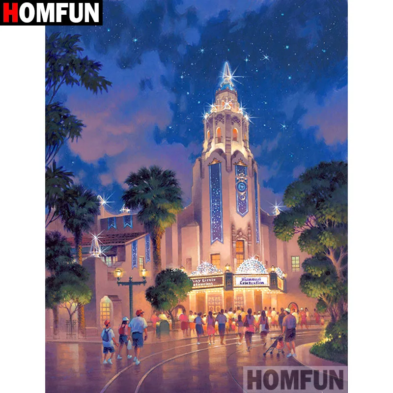 Алмазная живопись HOMFUN A17304 полноразмерная/круглая картина сделай сам с
