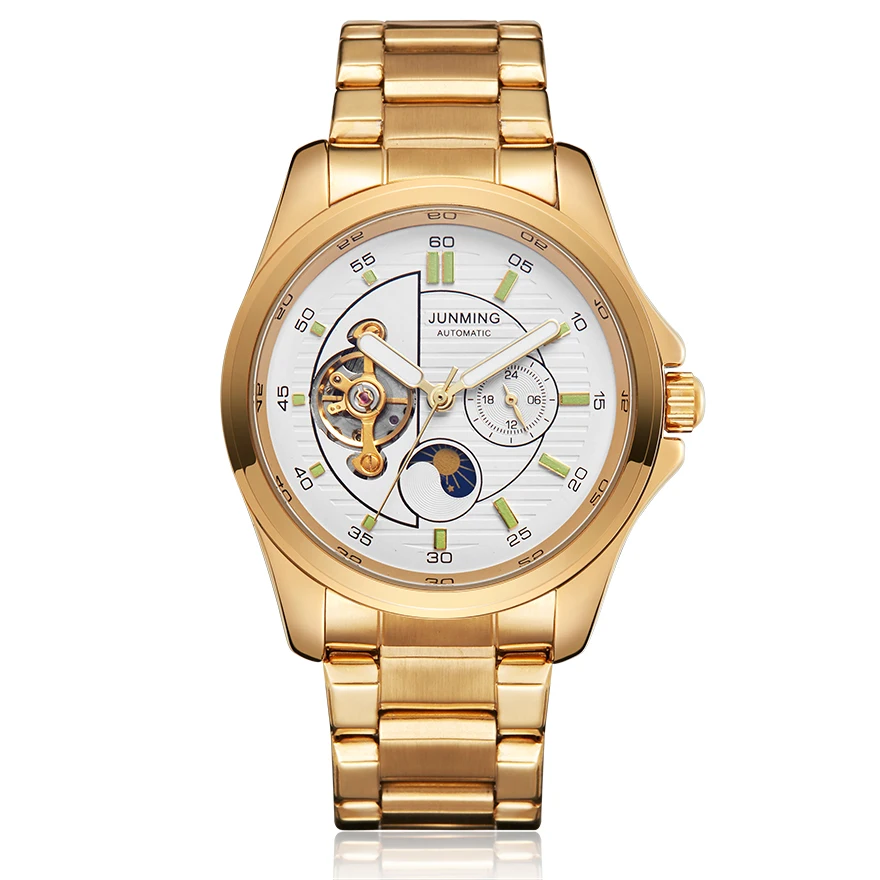 Mechanical Watch 8 Автоматические механические часы мужские роскошные часы со скелетом, фазой Луны, из нержавеющей стали, самоветер, светящиеся наручные часы, мужские часы - Цвет: Mechanical Watch 8