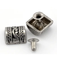 20sets rivets spike garment studs spots zinc metal fit clothing belt silver tone 11x10mm 6x5mm