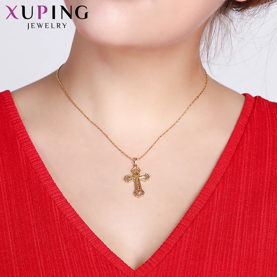 Xuping Jesus Seris Cross модный Европейский стиль позолоченный кулон для женщин массивные